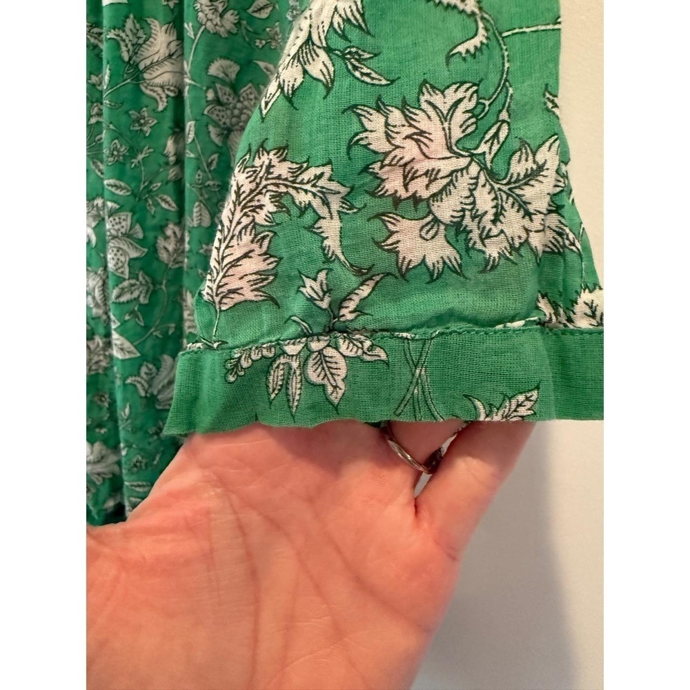 Tuckernuck Ro’s Garden Green Bataca Seychelles Short Tunic Blouse size XS EUC - Picture 4 of 11